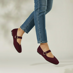 Fiona | Mary-Jane Flats with a Square Toe