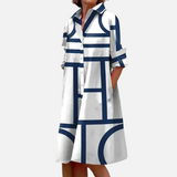 Geometric Print Midi Dress