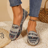 Jazmine | Boho Slip-On Moccasins with a Patterned Upper