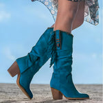 Yasmin | Orthopaedic Fringed Western Boots with a Block Heel