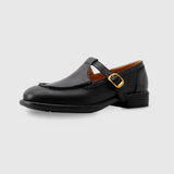 Retro Wide-Strap Leather Mary Janes