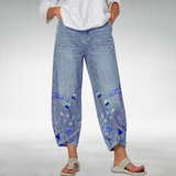 Everlee | Floral Cropped Trousers with a Petal Hem