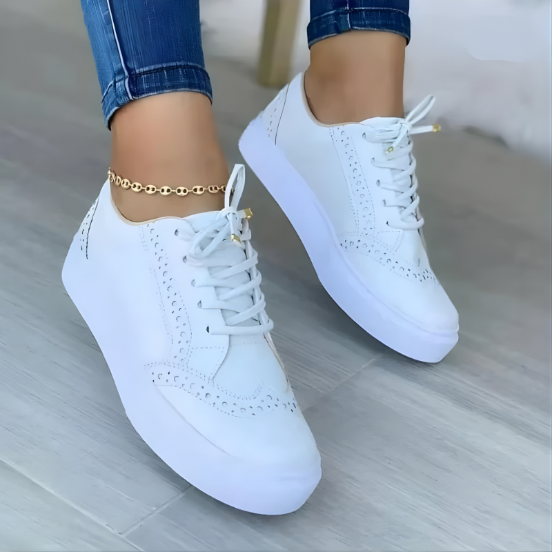 Emma Trendy Orthopedic Sneakers White, photo studio