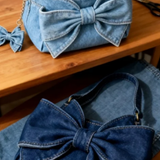 Retro Denim Bow Bag