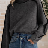 Black Trim Turtleneck Jumper