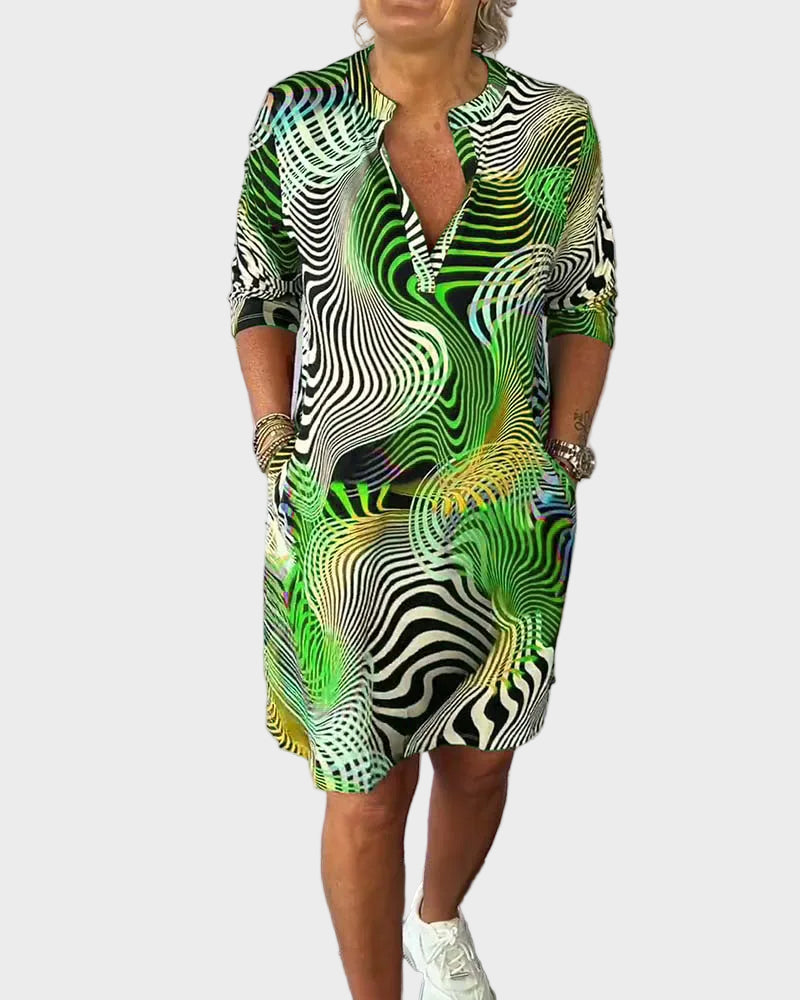 Mary | Colourful V-Neck Dress