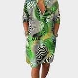 Mary | Colourful V-Neck Dress