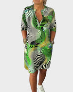 Mary | Colourful V-Neck Dress