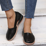 Viola | Perforated Slip-On Shoes with a Low Wedge