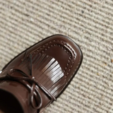 Patent Block-Heel Loafers