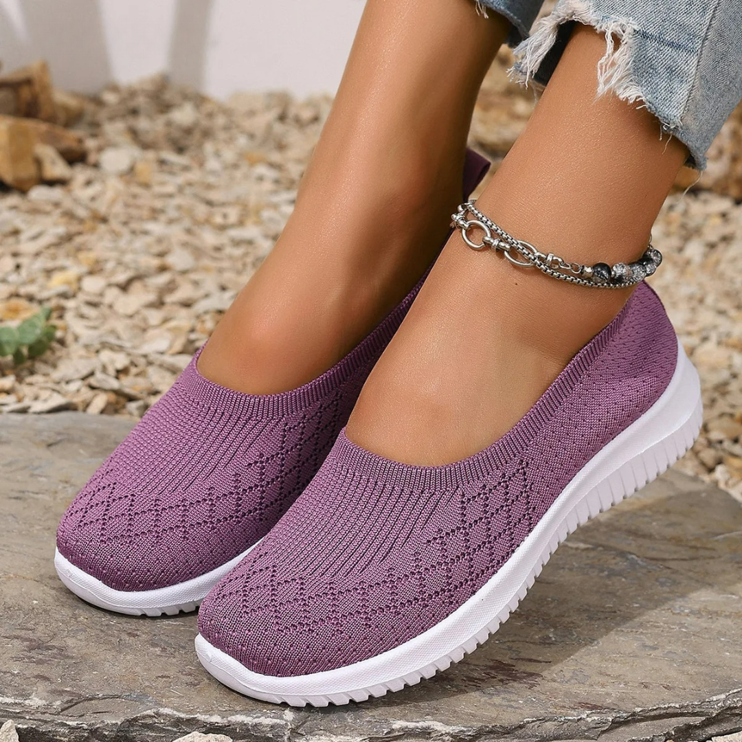 Estella Women's Orthopedic Shoes Purple, photo studio