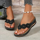 Sophia | Orthopaedic Toe-Post Sandals with Flower Appliqués