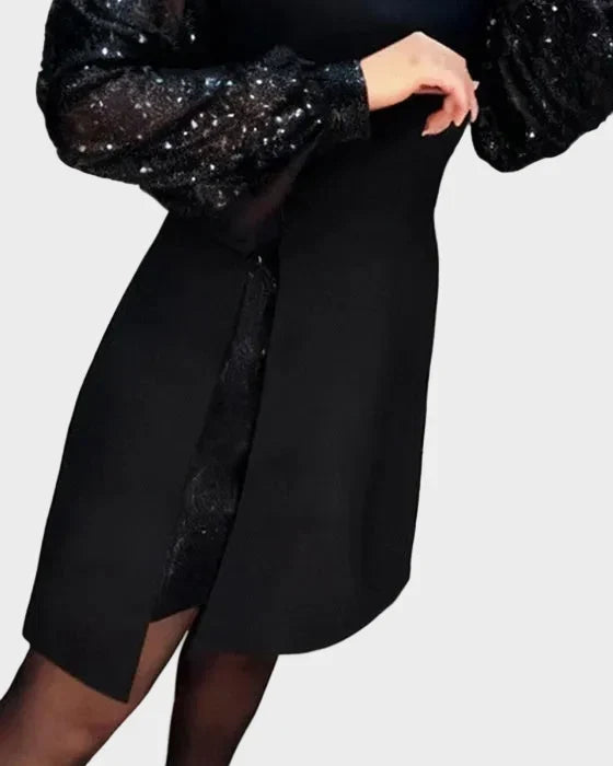 Alyssa | Elegant Dress with Shimmering Puff Sleeves
