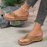Sophia | Orthopaedic Toe-Post Sandals with Flower Appliqués