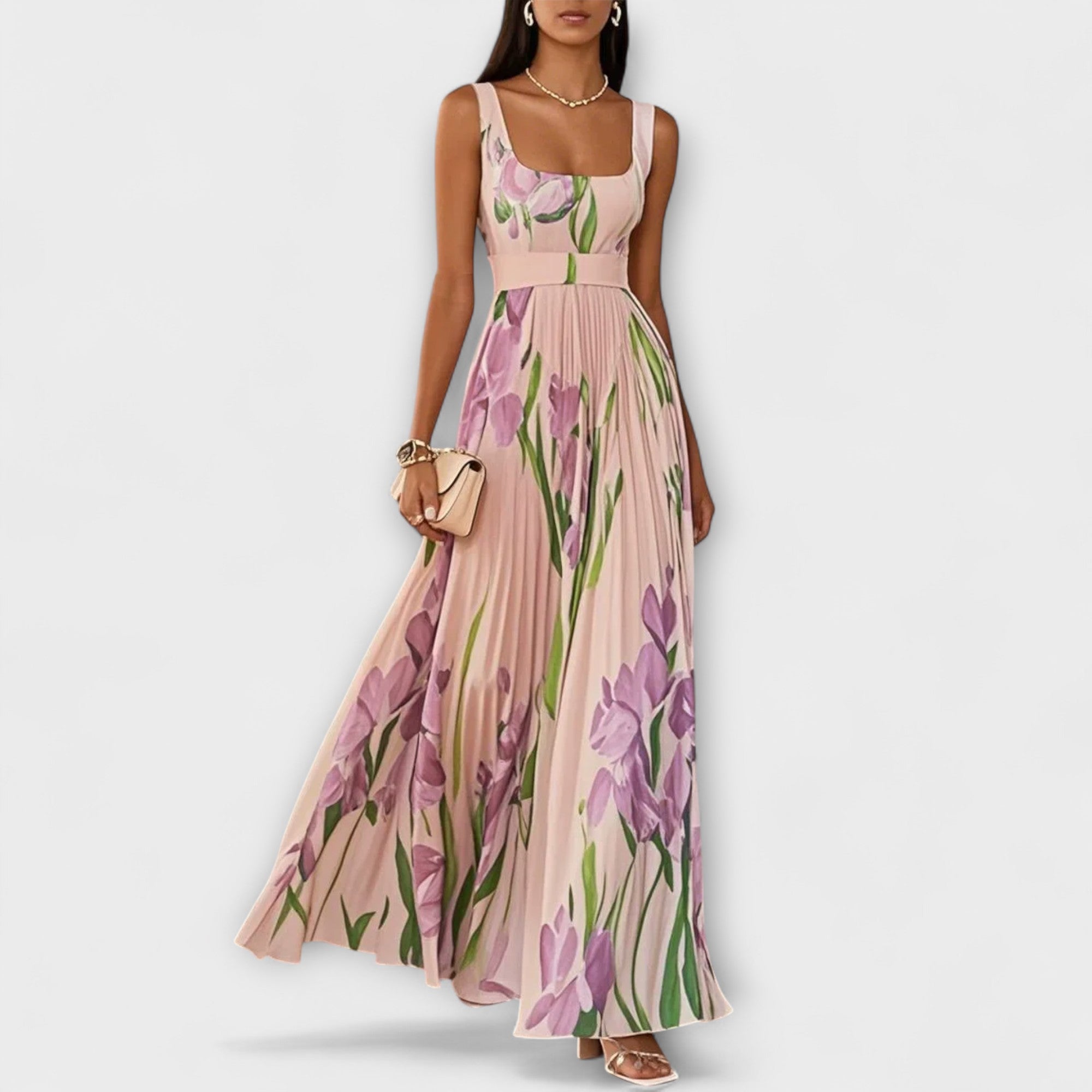 Penny | Chiffon Maxi Dress Pink, photo studio