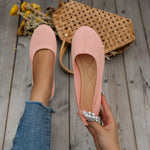 Frieda | Rib-Knit Slip-On Ballet Flats