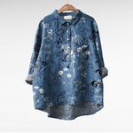 Elegant Summer Blouse in Pink Cut-Paper Floral