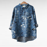 Elegant Summer Blouse in Pink Cut-Paper Floral