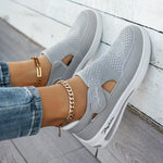Allison | Cut-Out Knit Sneakers with a Strap Fastening