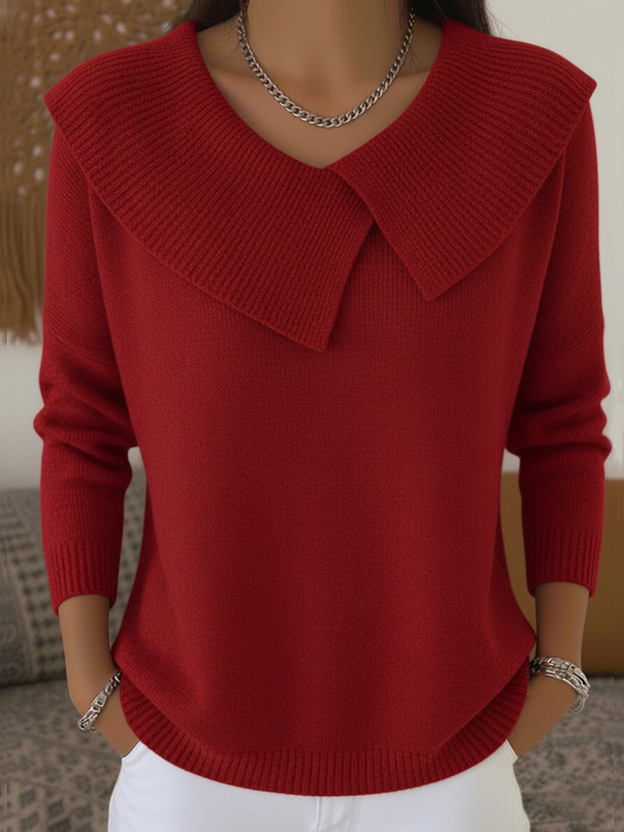 Green Peter Pan Collar Jumper Red, photo studio