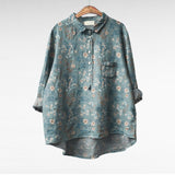 Elegant Summer Blouse in Pink Cut-Paper Floral