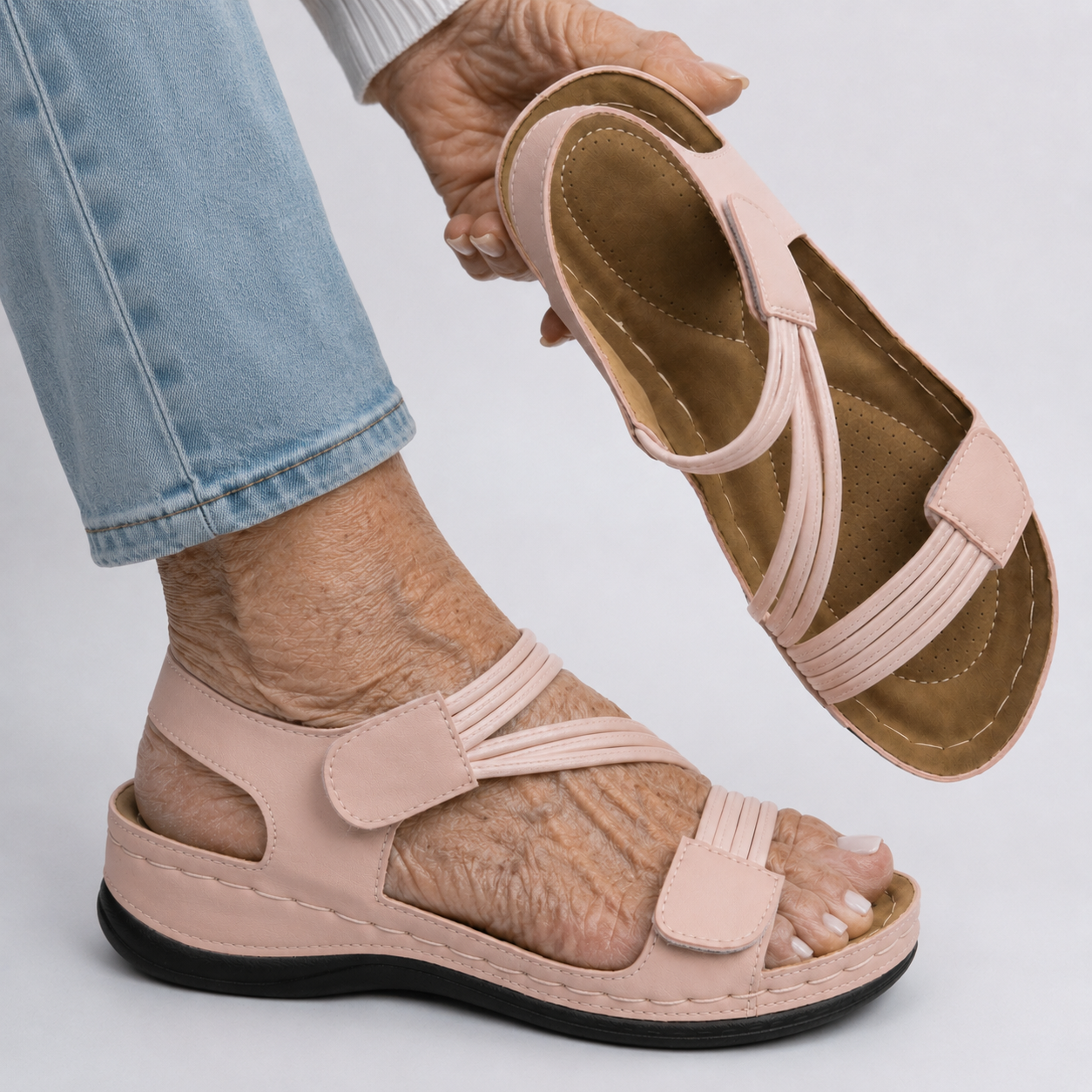 Lylia Orthopedic Comfort Sandals Pink, photo studio