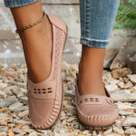 Dawn | Perforated Slip-On Flats with a Stitched Trim