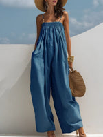Wide-Leg Denim Jumpsuit