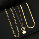 Ailish | Textured Coin Layered Necklace
