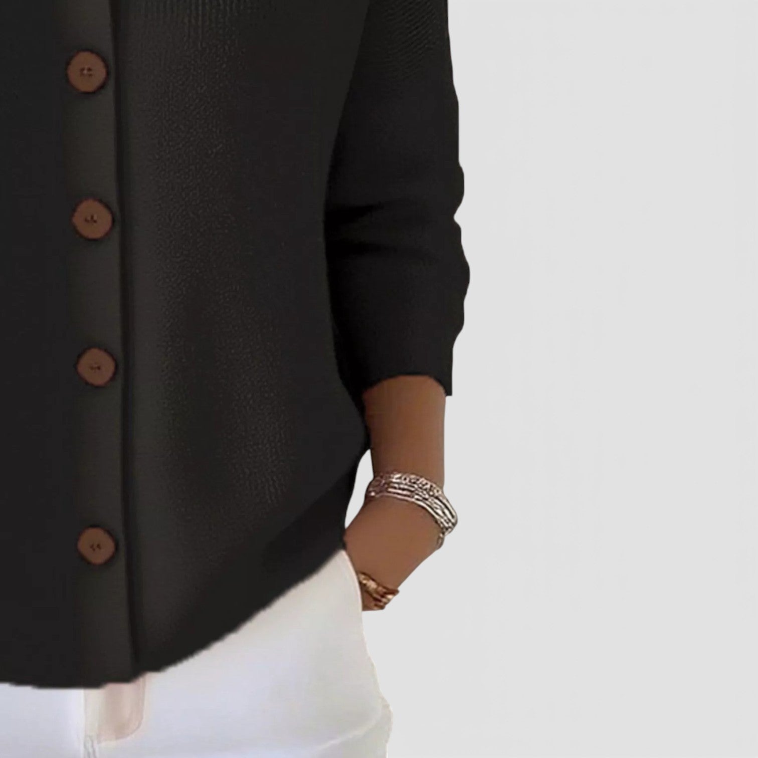 Rosanna | Knit Polo-Collar Button Blouse