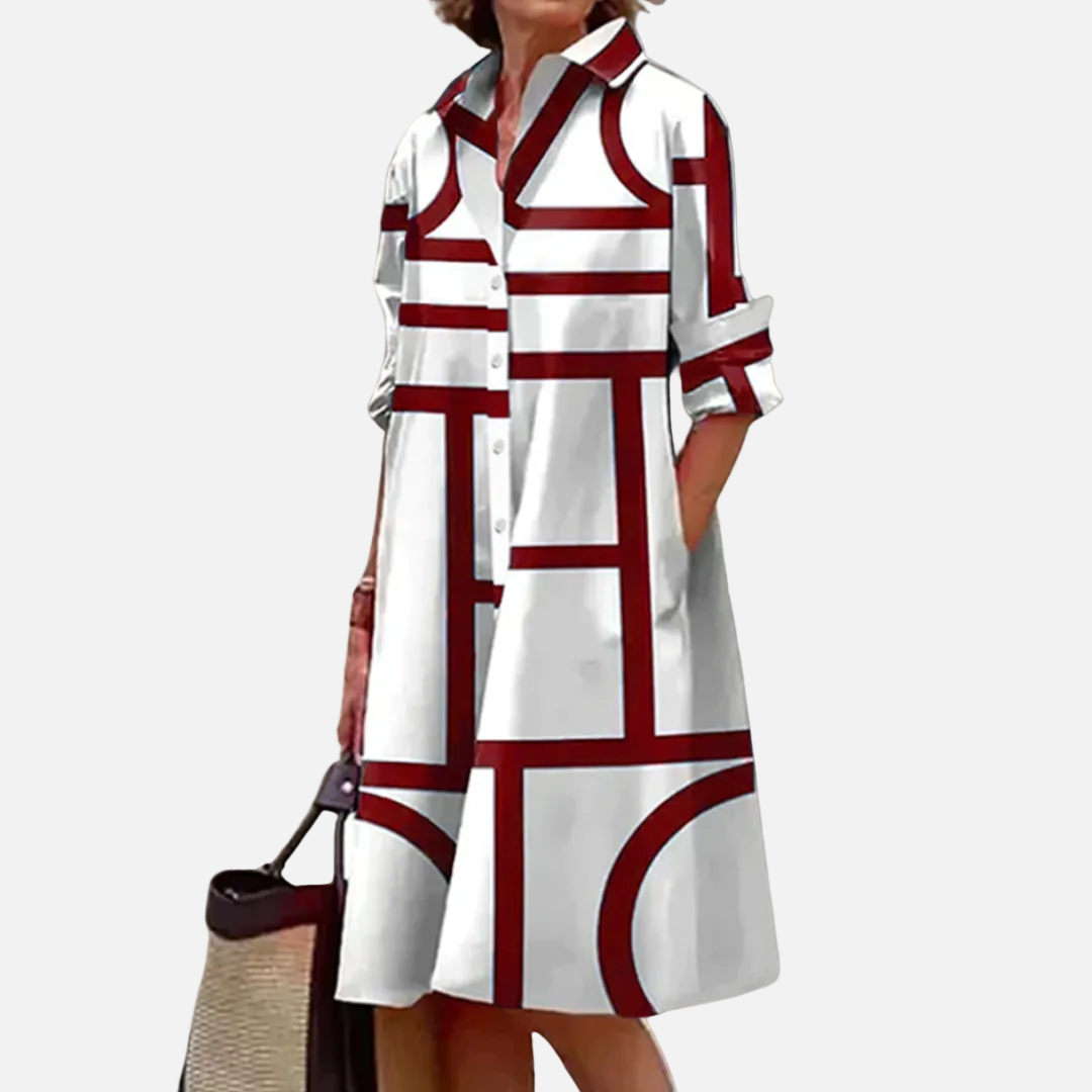 Geometric Print Midi Dress
