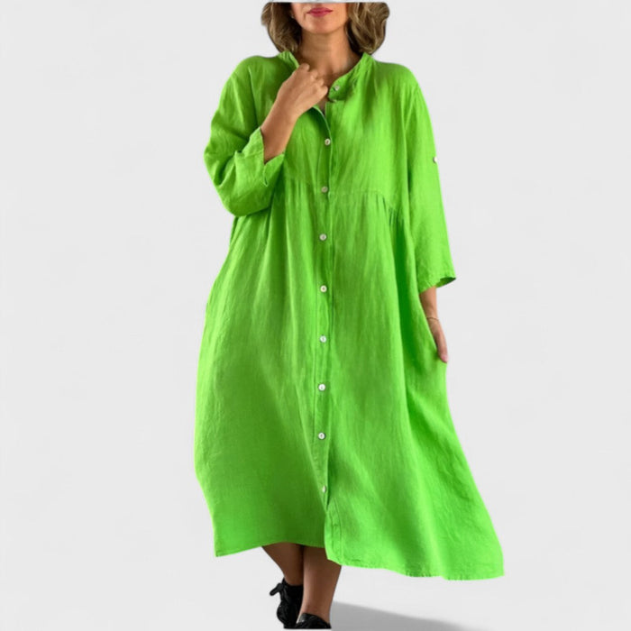 Indie | Cotton and Linen Shirt Dress