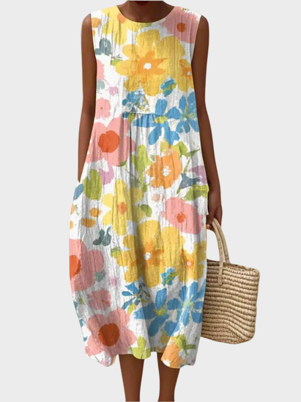 Theresa | Effortless Midi Dress Multicolour, photo studio