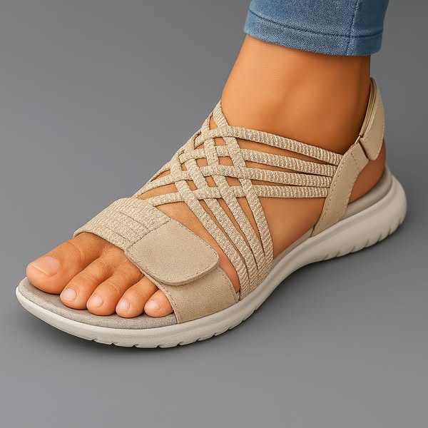 Gemma | Women's Comfortable Orthopaedic Sandals Beige, photo studio