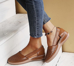 Viola | Perforated Slip-On Shoes with a Low Wedge