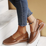 Viola | Perforated Slip-On Shoes with a Low Wedge