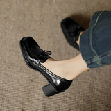 Patent Block-Heel Loafers