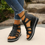 Gael | Multi-Strap Wedge Sandals with a Back Zip