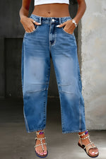 Sasha | Relaxed Barrel-Leg Jeans with a Cropped Length