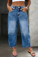 Sasha | Relaxed Barrel-Leg Jeans with a Cropped Length