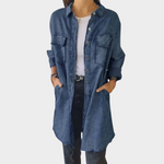 Long-Sleeve Denim Shirt Dress