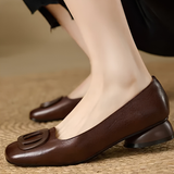 Faith | Square-Toe Ballet Flats with a Low Block Heel