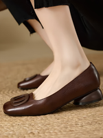 Faith | Square-Toe Ballet Flats with a Low Block Heel