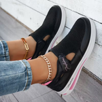 Allison | Cut-Out Knit Sneakers with a Strap Fastening