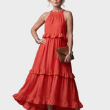 Kathleen | Open-Back Maxi Dress with Ruffles