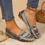 Jazmine | Boho Slip-On Moccasins with a Patterned Upper