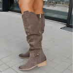 Madeleine | Knee-High Slouch Boots with a Low Block Heel