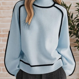 Black Trim Turtleneck Jumper