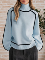 Black Trim Turtleneck Jumper