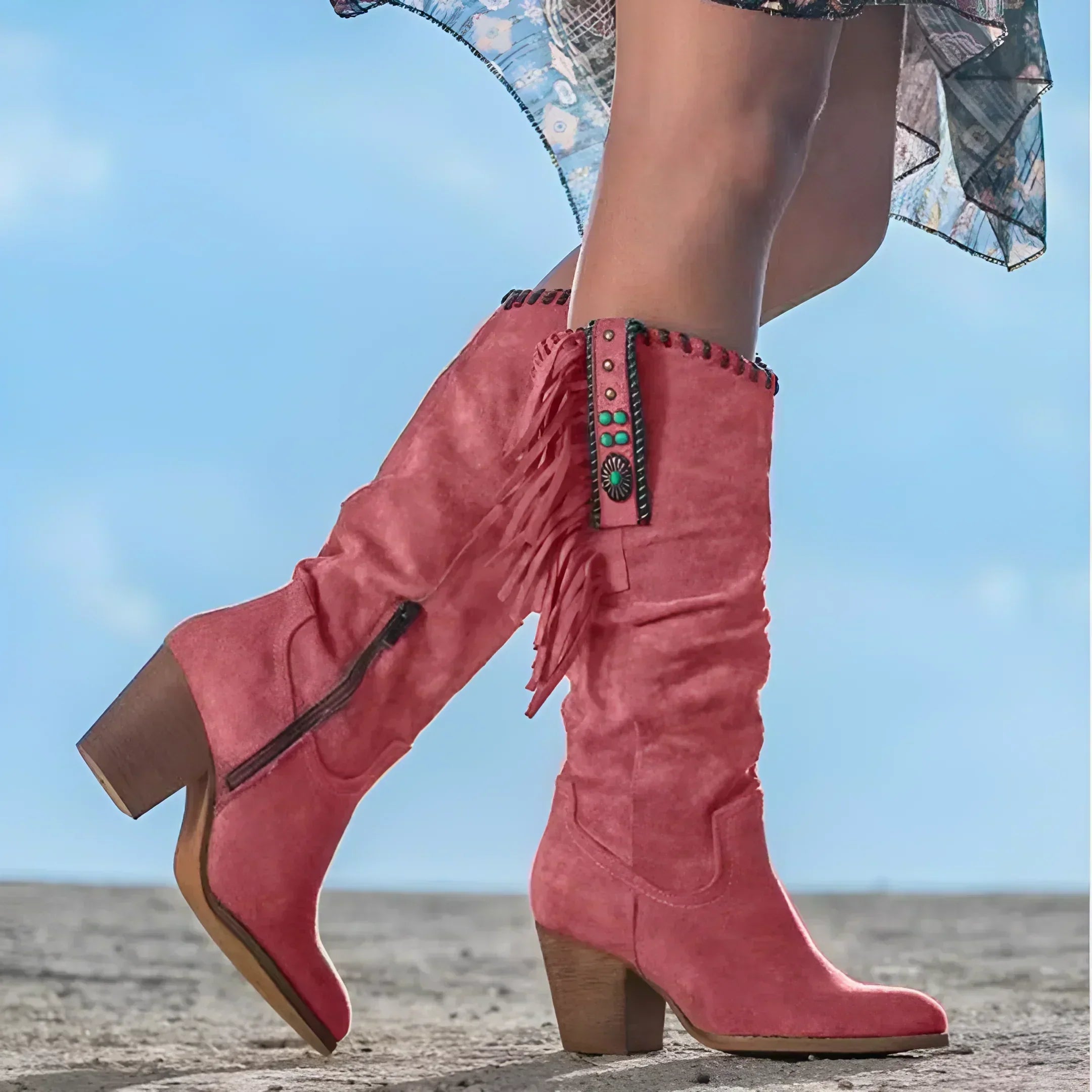 Yasmin Orthopedic Leather Boots Red, photo studio